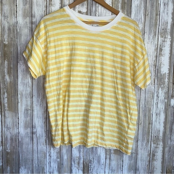 J. Crew Tops - J. Crew Yellow Striped reimagined Tee